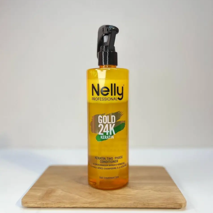 سرم مو اسپری دوفاز نلی Nelly Gold 24K Keratin 2 Phase Hair Serum