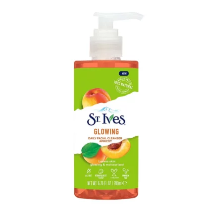 ژل شستشوی صورت زردآلو سینت ایوز مدل GLOW+ حجم 200 میلی‌لیتر